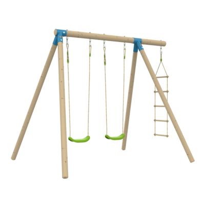 Portique TP Toys Ceyreste Balandier 2 balançoires + 1 échelle + kit d'ancrage L267 x l.204 x H.224 cm