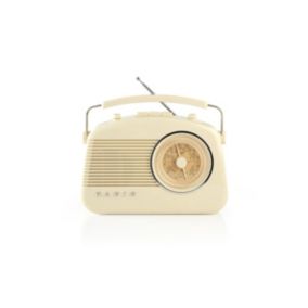 Poste Radio FM  4,5 W  Poignée de Transport Ivoire Style Vintage Retro 60's NEDIS