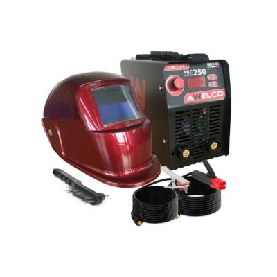 Poste à souder inverter MMA ARC 250 + Cagoule de soudage LCD Red 13 Soudage 15-200A AWELCO