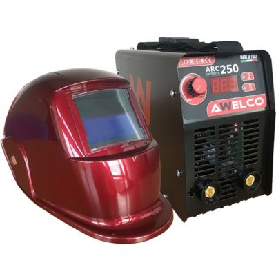 Poste à souder inverter MMA ARC 250 + Cagoule de soudage LCD Red 13 Soudage 15-200A AWELCO