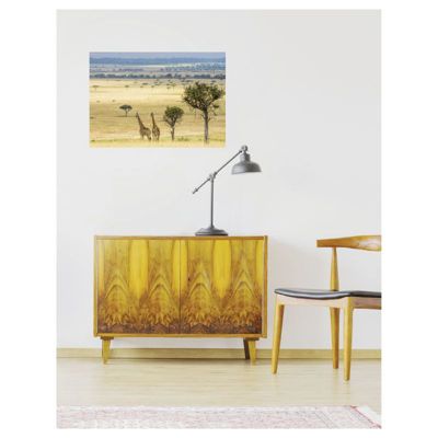 Poster intissé girafes dans la DOUCE SAVANE 60 x 40 cm - Décoration intérieure HD