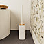 Pot à balai WC en céramique et bambou, blanc, GoodHome Cervia