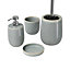 Pot à balai WC en céramique, gris et chrome, GoodHome Boann