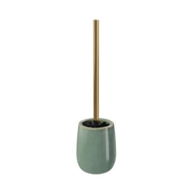 Pot à balai WC en céramique, vert et doré, GoodHome Boann