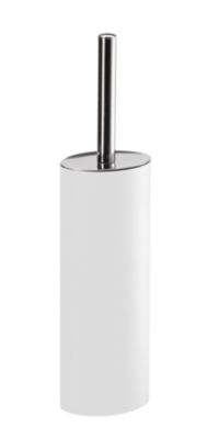 Pot à balai WC en métal inoxydable blanc