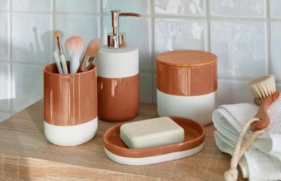 Pot à coton Koros blanc et vert de gris GoodHome