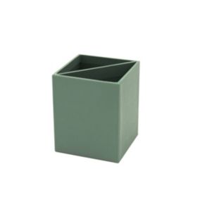 Pot à crayon en carton vert avec 2 compartiments