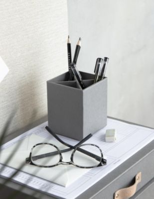 Pot à crayons 4 compartiments Bigso Box Penny gris