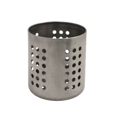 Pot à ustensiles de cuisine en acier coloris inox