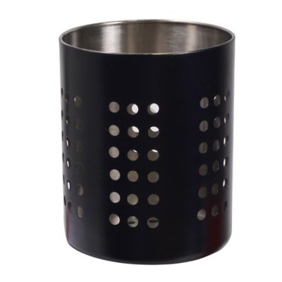 Pot à ustensiles de cuisine en acier noir mat