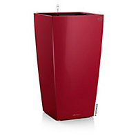 Pot carré Lechuza Premium rouge scarlet brillant 22 x 22 x h.41 cm