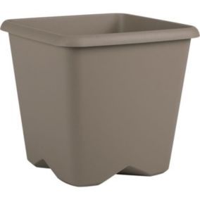 Pot carré non percé Chorus - EDA - 40 x 40 x 36,4 cm - Taupe - 35,6 L