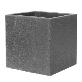 Pot carré argile Verve effet ciment anthracite 40 x 40 x h.40 cm