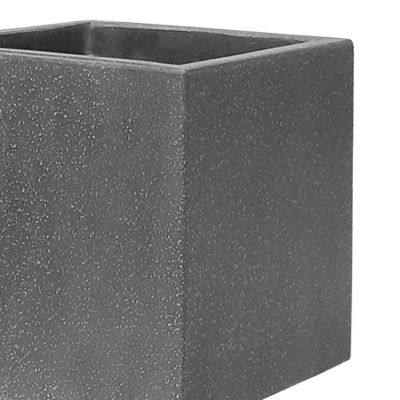 Pot carré argile Verve effet ciment anthracite 40 x 40 x h.40 cm