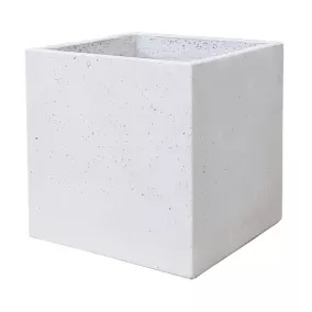 Pot carré argile Verve effet ciment gris clair 40 x 40 x h.40 cm