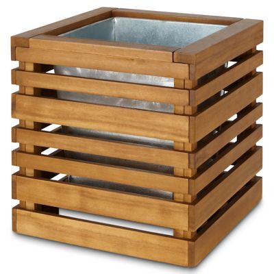 Pot carré bois Blooma Denia marron 54 x 50 x h.52 cm