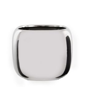 Pot carré céramique Manon argent 21 x 21 x h.17 cm