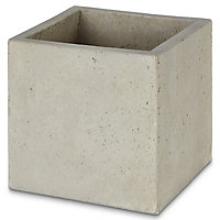 Pot carré ciment Blooma Hoa gris clair 30 x 30 x h.30 cm