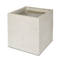 Pot carré ciment Blooma Hoa gris clair 40 x 40 x h.40 cm