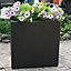 Pot carré ciment Blooma Hoa gris foncé 30 x 30 x h.30 cm