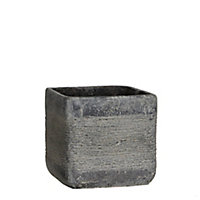 Pot carré ciment Kane gris 15,5 x 15,5 x h.15 cm