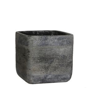 Pot carré ciment Kane gris 19 x 19 x h.18 cm