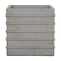Pot carré ciment rayé gris 29 x 29 x h.28 cm