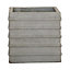Pot carré ciment rayé gris 38 x 38 x h.37 cm
