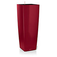 Pot carré Lechuza Alto Premium rouge scarlet brillant 40 x 40 x h.105 cm