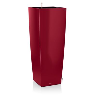 Pot carré Lechuza Alto Premium rouge scarlet brillant 40 x 40 x h.105 cm