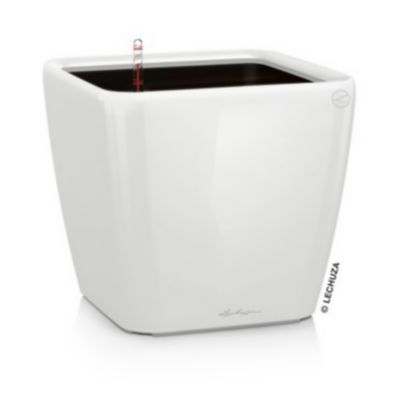 Pot carré Lechuza Premium LS blanc brillant 35 x 35 x h.33 cm