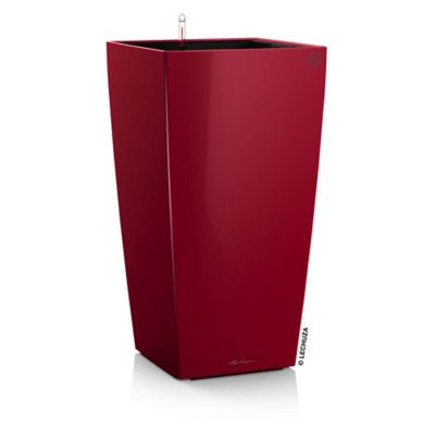 Pot carré Lechuza Premium rouge scarlet brillant 40 x 40 x h.75 cm