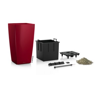 Pot carré Lechuza Premium rouge scarlet brillant 40 x 40 x h.75 cm