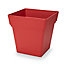 Pot carré plastique à réserve d'eau Blooma Nurgul rouge 38 x 38 x h.39 cm