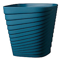 Pot carré plastique Deroma Slinky bleu cobalt 30 x 30 x h.30 cm
