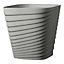 Pot carré plastique Deroma Slinky gris écume 30 x 30 x h.30 cm
