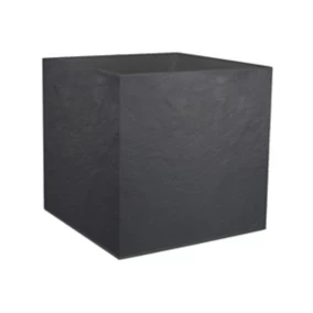 Pot carré plastique EDA Durdica anthracite 49,5 x 49,5 x h.49,5 cm