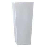Pot carré plastique Euro3Plast Kiam gloss blanc ø32 x h.67 cm