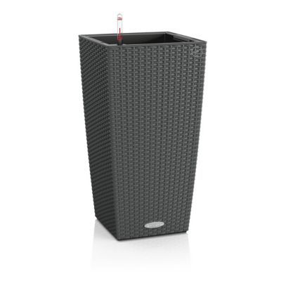 Pot carré plastique Lechuza Cottage muscade 30 x 30 x h.56 cm