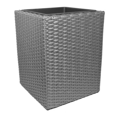 Pot carré plastique Verve effet rotin 35 x 35 x h.45 cm