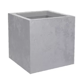 Pot carré polypropylène EDA Basalt Up béton 29,5 x 29,5 x h.29,5 cm