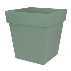 Pot carré polypropylène EDA Toscane vert laurier 49,5 x 49,5 x h.52,5 cm