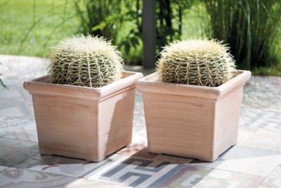 Pot carré terre cuite Deroma Quadro Siena Toscana 39 x 39 x h.32,5 cm