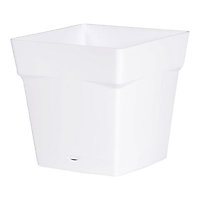Pot carré Toscane blanc 24,8 x 24,8 cm