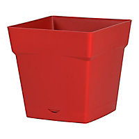 Pot carré Toscane rouge rubis 24,8 x 24,8 cm