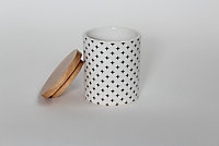 Pot à coton en céramique Norasia Cross blanc et noir