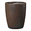 Pot cuvier haut rond fibre Deroma Rust rouille Ø28 x h.38 cm