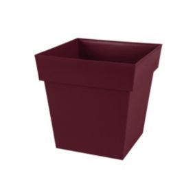 Pot de fleur carré Toscane 39 x H.39 cm - Rouge bourgogne - Eda