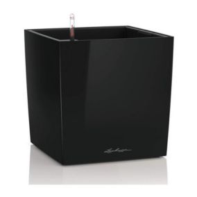 Pot de fleur LECHUZA Cube Premium 50 - kit complet, noir brillant