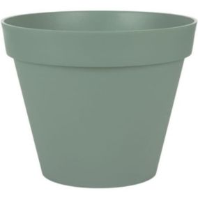 Pot de fleur rond Toscane - EDA PLASTIQUE - 40 x H31 cm - Vert laurier - 23 L